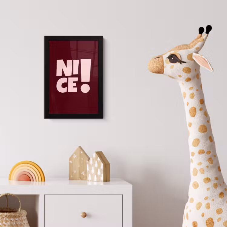 Nice - Uitroepteken - Rood fotolijst zwart zonder passe partout klein -usfeer4_kinderkamer