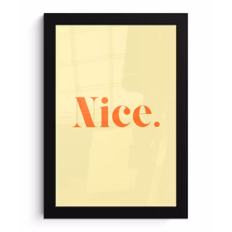 Nice - Oranje - Geel - Minimalistisch fotolijst zwart zonder passe partout klein -3d