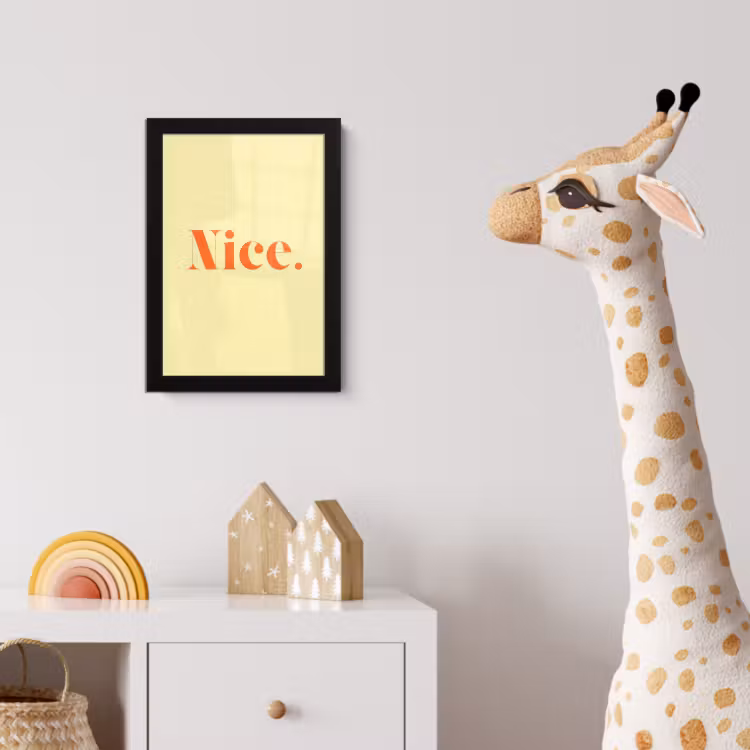 Nice - Oranje - Geel - Minimalistisch fotolijst zwart zonder passe partout klein -usfeer4_kinderkamer