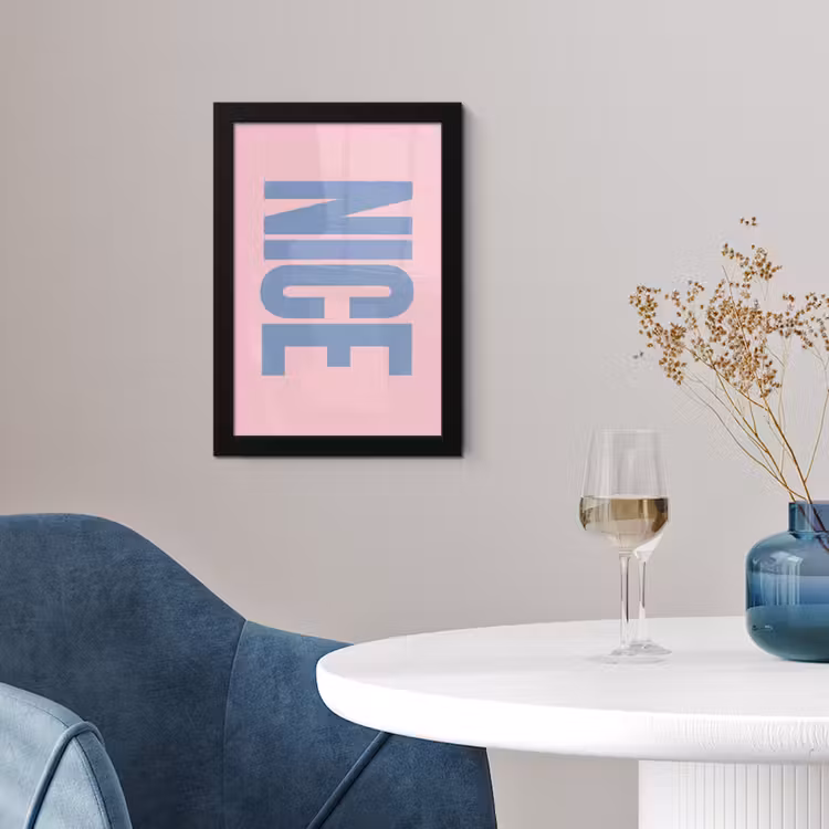 Nice - Paars - Roze fotolijst zwart zonder passe partout klein -sfeer4