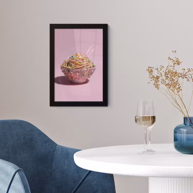 Noodles - Edelstenen - Stokjes - Roze fotolijst zwart zonder passe partout klein -sfeer4