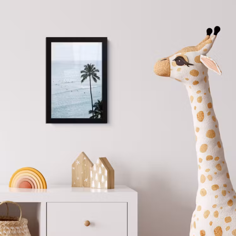 Oceaan - Palmbomen - Surfers fotolijst zwart zonder passe partout klein -usfeer4_kinderkamer