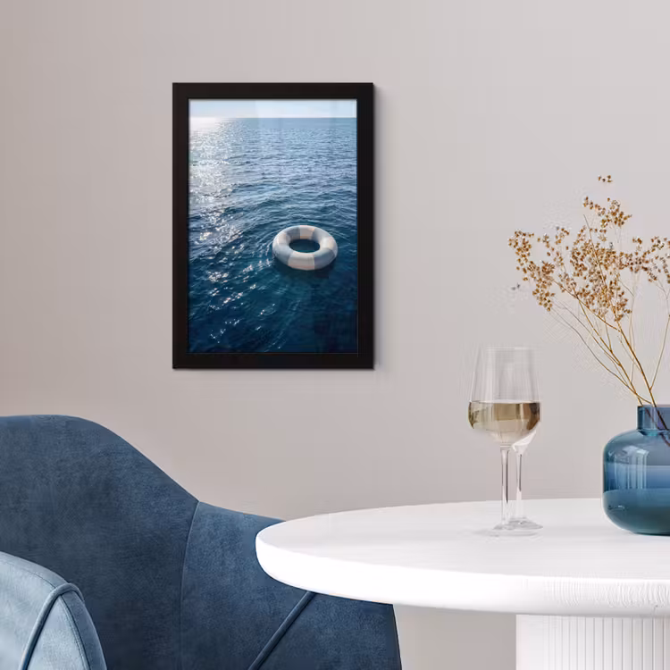 Oceaan - Zwemband - Horizon fotolijst zwart zonder passe partout klein -sfeer4
