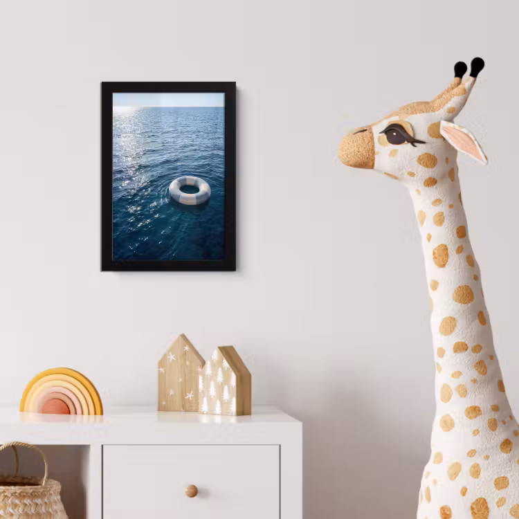 Oceaan - Zwemband - Horizon fotolijst zwart zonder passe partout klein -usfeer4_kinderkamer