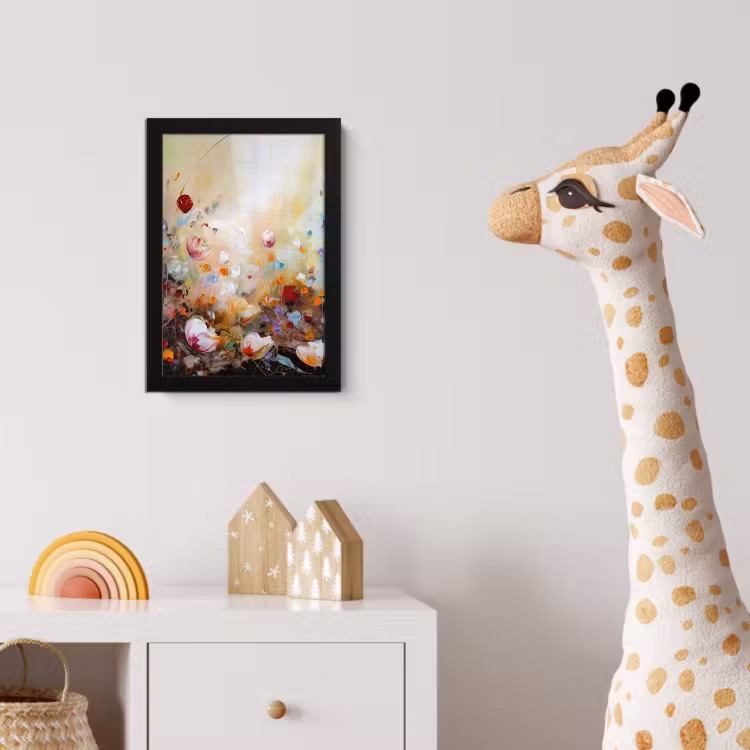 Olieverf - Bloemen - Kleurrijk - Natuur fotolijst zwart zonder passe partout klein -usfeer4_kinderkamer