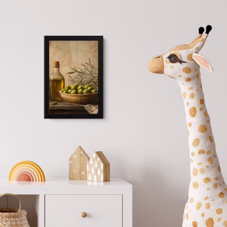 Olijven - Stilleven - Vintage fotolijst zwart zonder passe partout klein -usfeer4_kinderkamer
