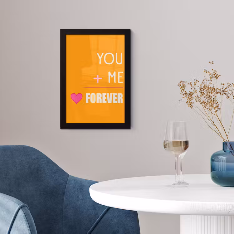 Oranje - Love - Valentijn fotolijst zwart zonder passe partout klein -sfeer4