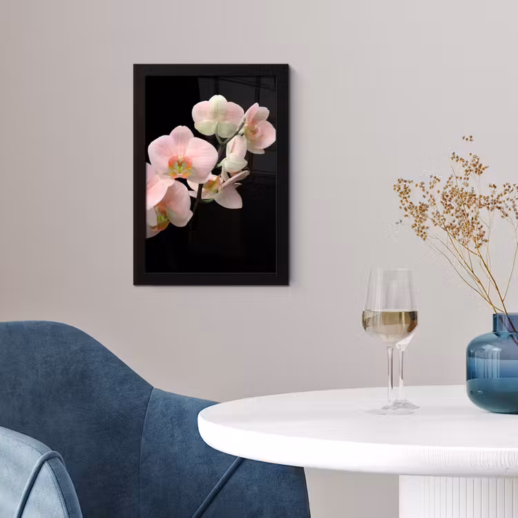 Orchidee - Bloemen - Roze - Stilleven - Flora fotolijst zwart zonder passe partout klein -sfeer4