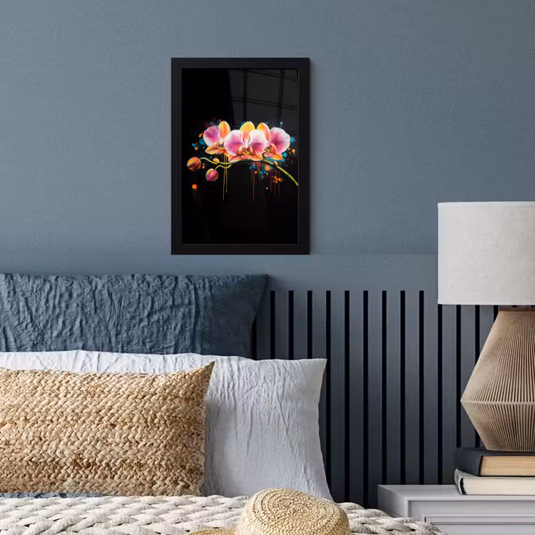 Orchidee - Graffiti - Kleurrijk - Bloemen - Abstract fotolijst zwart zonder passe partout klein -sfeer3