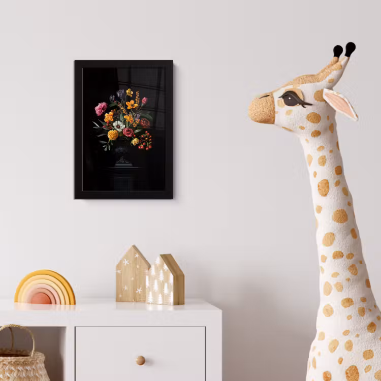 Sierlijk - Boeket - Bladeren fotolijst zwart zonder passe partout klein -usfeer4_kinderkamer