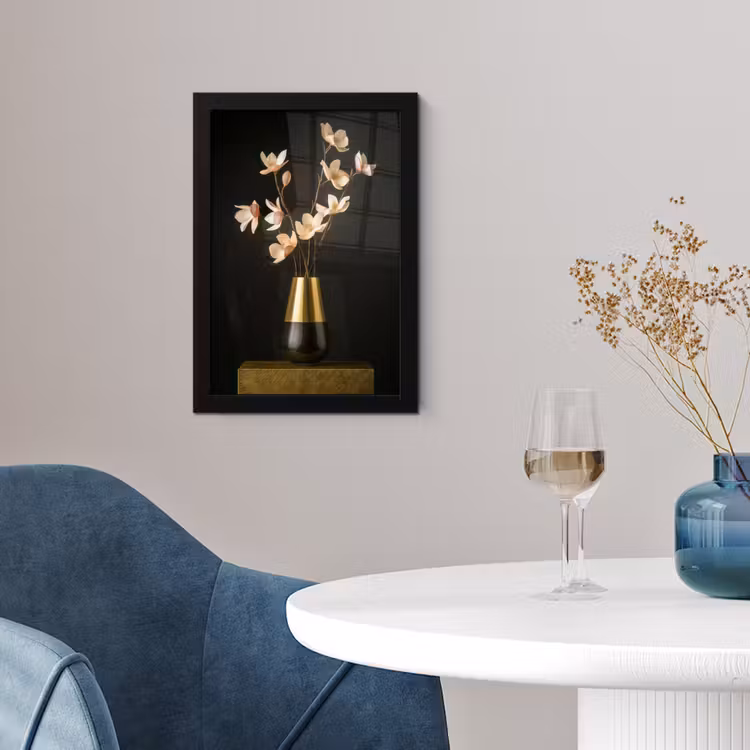 Sierlijk - Boeket - Goud - Vaas fotolijst zwart zonder passe partout klein -sfeer4