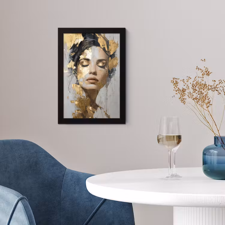 Sierlijk - Vrouw - Goud - Ogen fotolijst zwart zonder passe partout klein -sfeer4
