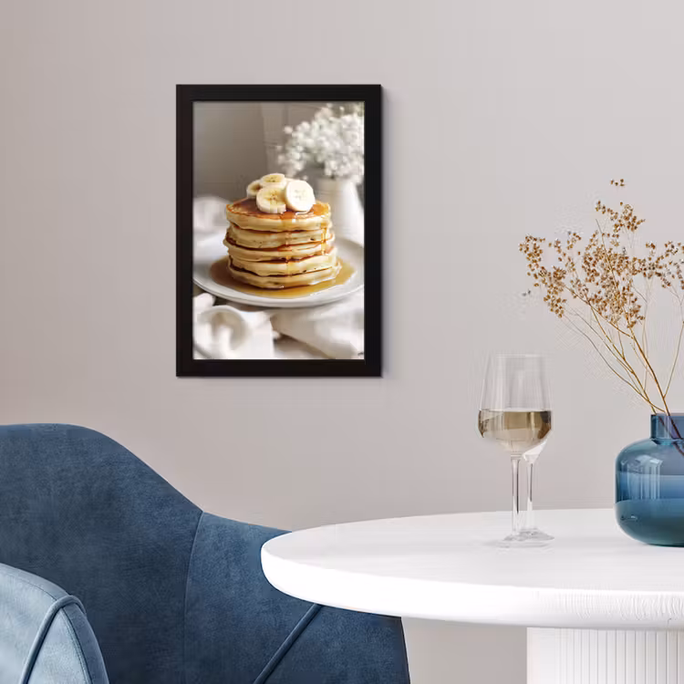 Pannenkoeken - Banaan - Siroop - Wit - Beige fotolijst zwart zonder passe partout klein -sfeer4