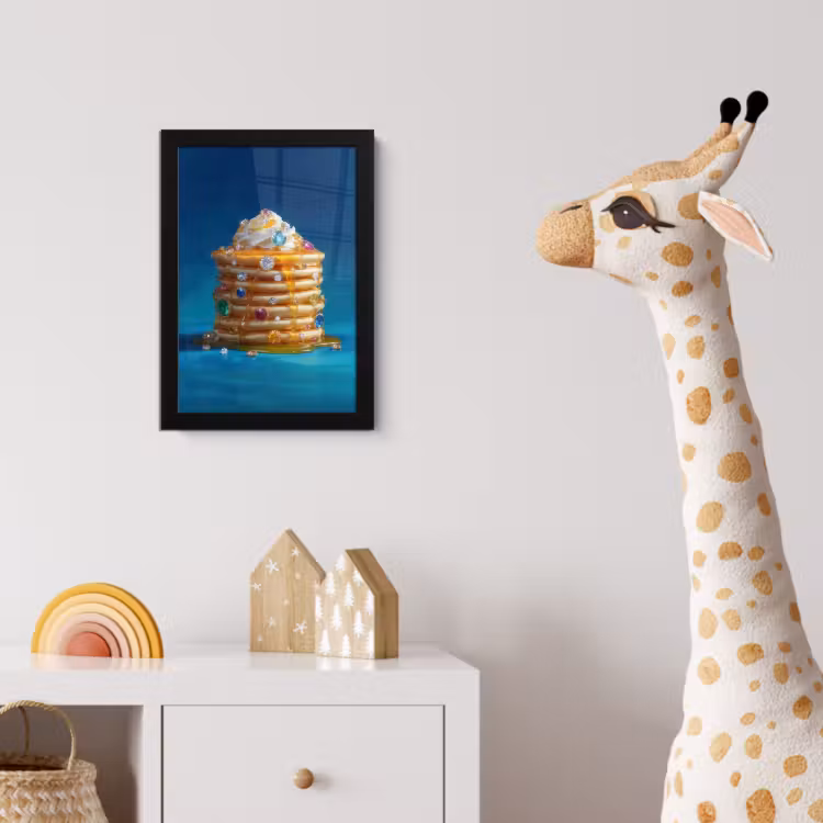 Pannenkoeken - Steentjes - Glitter - Slagroom fotolijst zwart zonder passe partout klein -usfeer4_kinderkamer