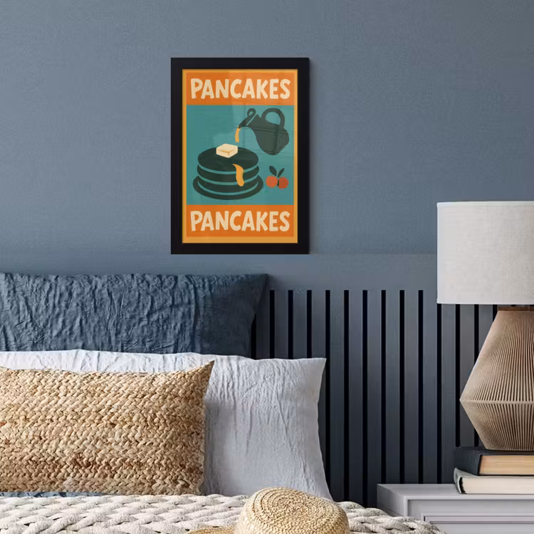 Pannenkoeken - Siroop - Illustratie - Oranje fotolijst zwart zonder passe partout klein -sfeer3