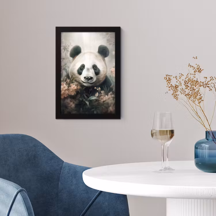 Panda - Dieren - Bloemen - Planten fotolijst zwart zonder passe partout klein -sfeer4