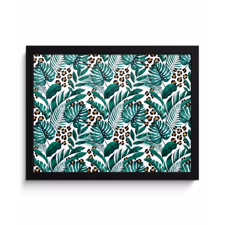Panterprint - Bladeren - Jungle fotolijst zwart zonder passe partout klein -3d