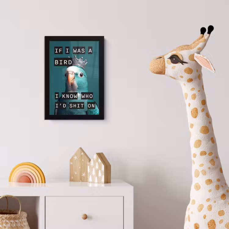 Parkiet - Turquoise - Quotes - Decoratie fotolijst zwart zonder passe partout klein -usfeer4_kinderkamer