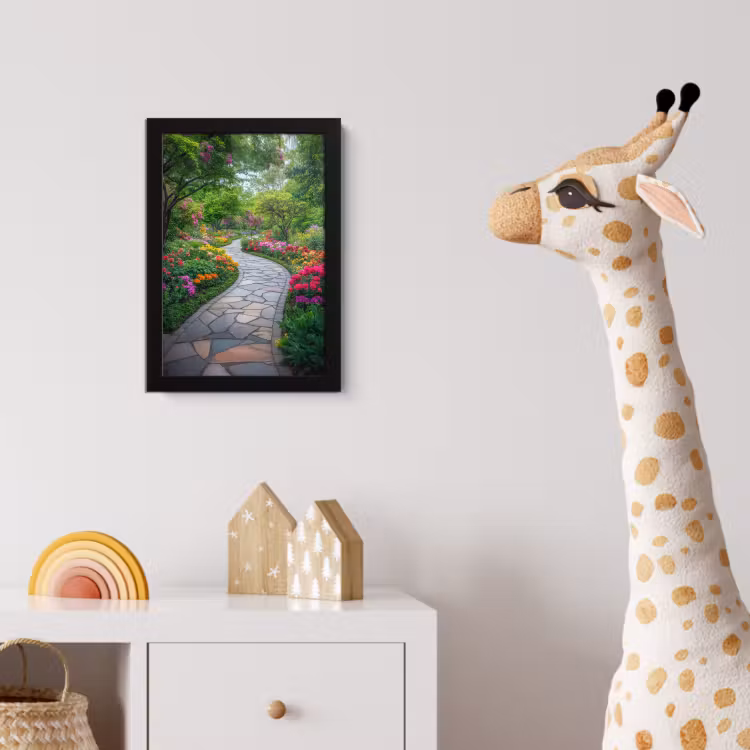 Park - Bloemen - Tuin fotolijst zwart zonder passe partout klein -usfeer4_kinderkamer