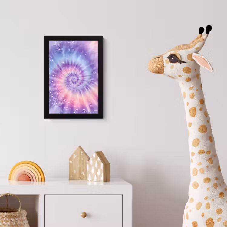 Pasteltinten - Paars - Spiraal - Marmer fotolijst zwart zonder passe partout klein -usfeer4_kinderkamer