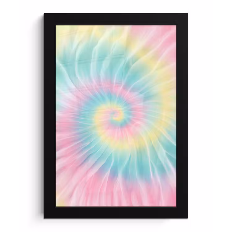 Pasteltinten - Tie dye - Roze fotolijst zwart zonder passe partout klein -3d