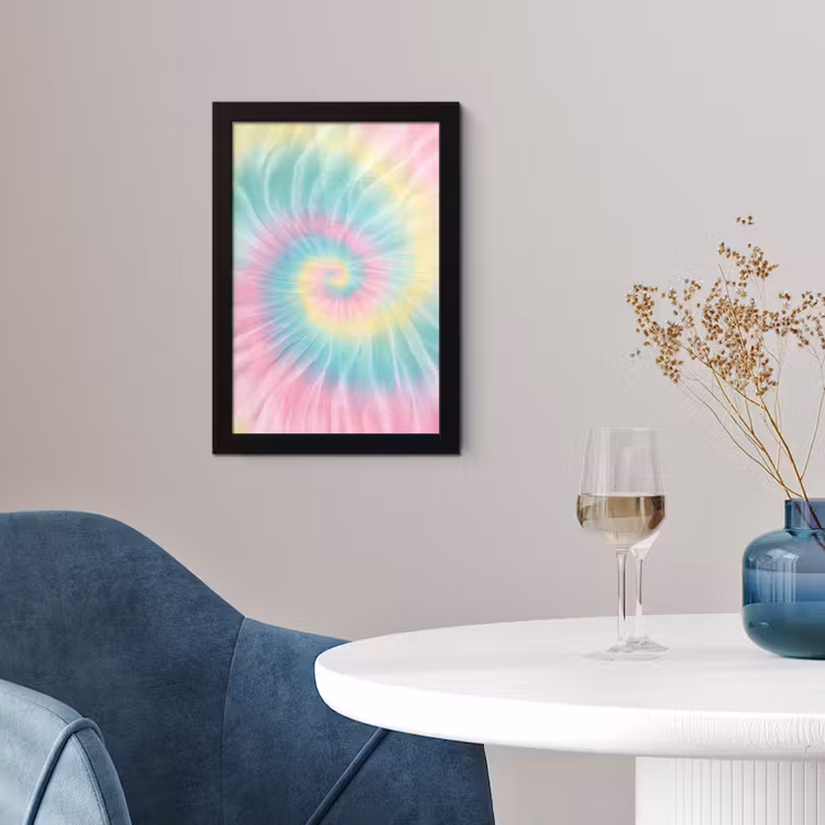 Pasteltinten - Tie dye - Roze fotolijst zwart zonder passe partout klein -sfeer4