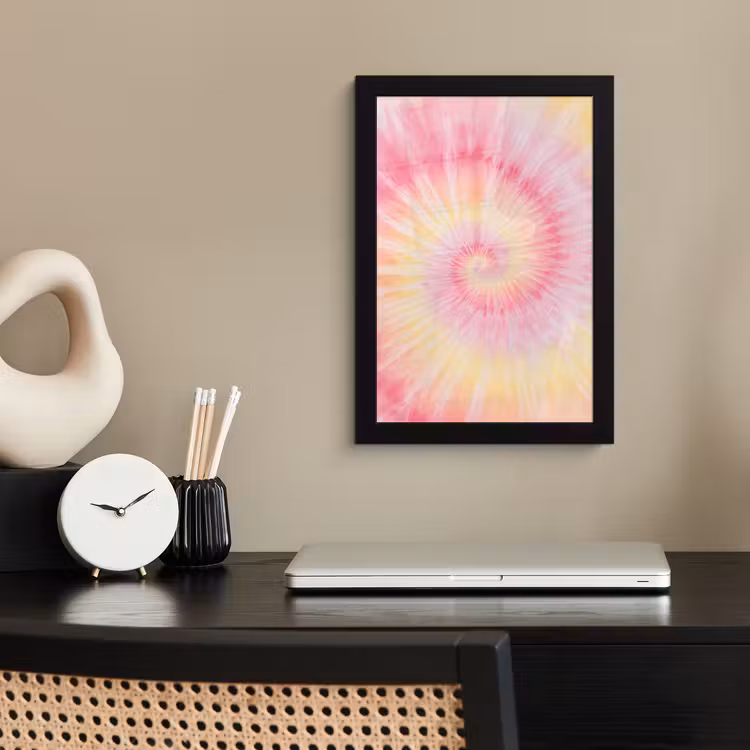 Patroon - Tie Dye - Pasteltinten - Roze fotolijst zwart zonder passe partout klein -sfeer1