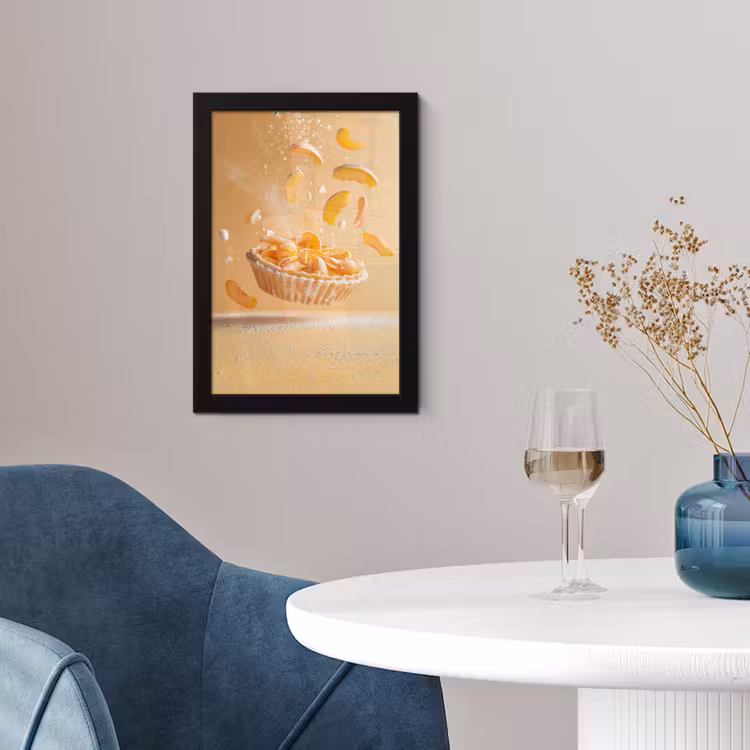 Peach - Eten - Taart - Oranje fotolijst zwart zonder passe partout klein -sfeer4