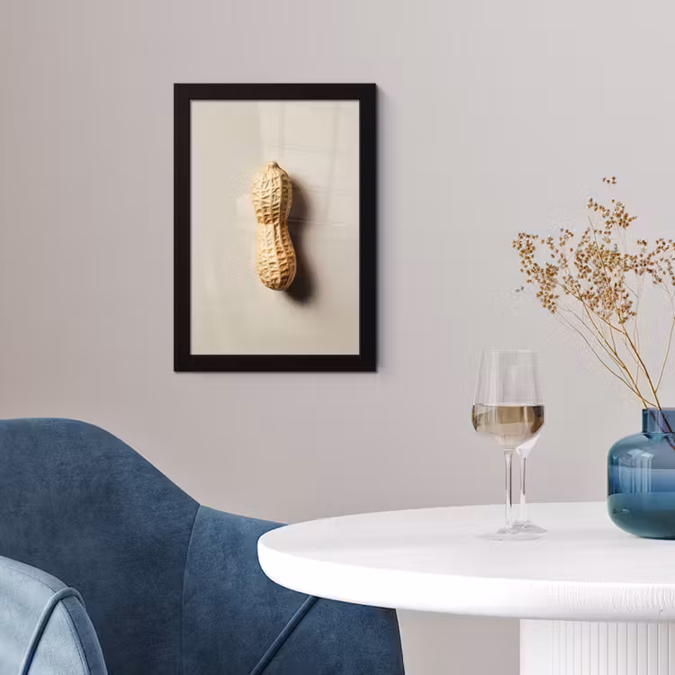 Pinda - Ruw - Beige fotolijst zwart zonder passe partout klein -sfeer4