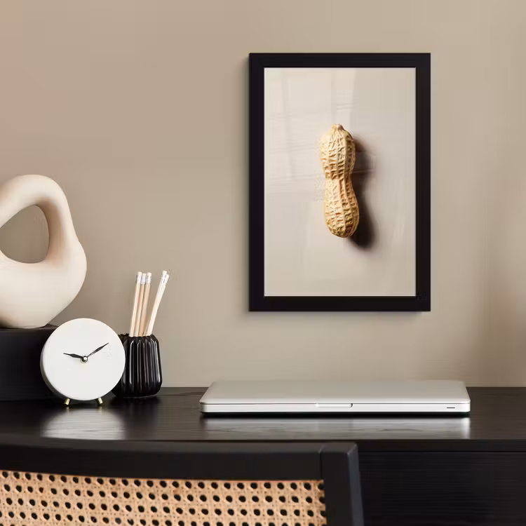 Pinda - Ruw - Beige fotolijst zwart zonder passe partout klein -sfeer1
