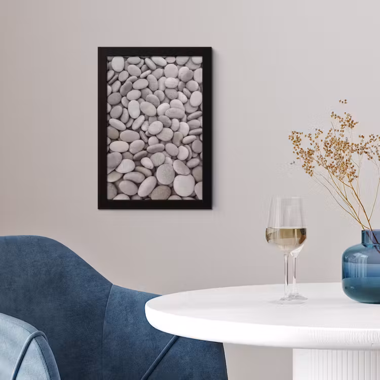 Kiezels - Stenen - Grijs fotolijst zwart zonder passe partout klein -sfeer4