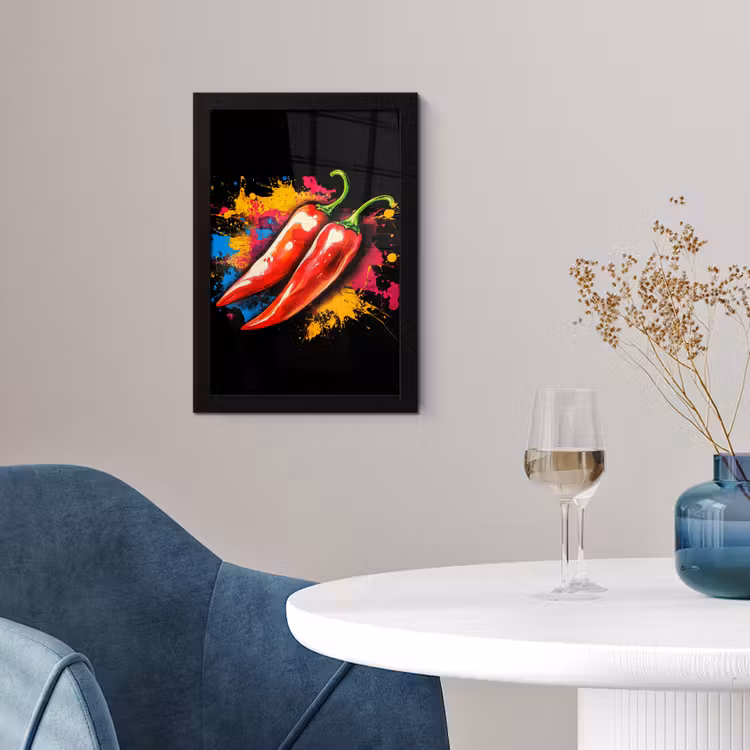 Peper - Graffiti - Verf - Abstract - Modern - Kleurrijk fotolijst zwart zonder passe partout klein -sfeer4