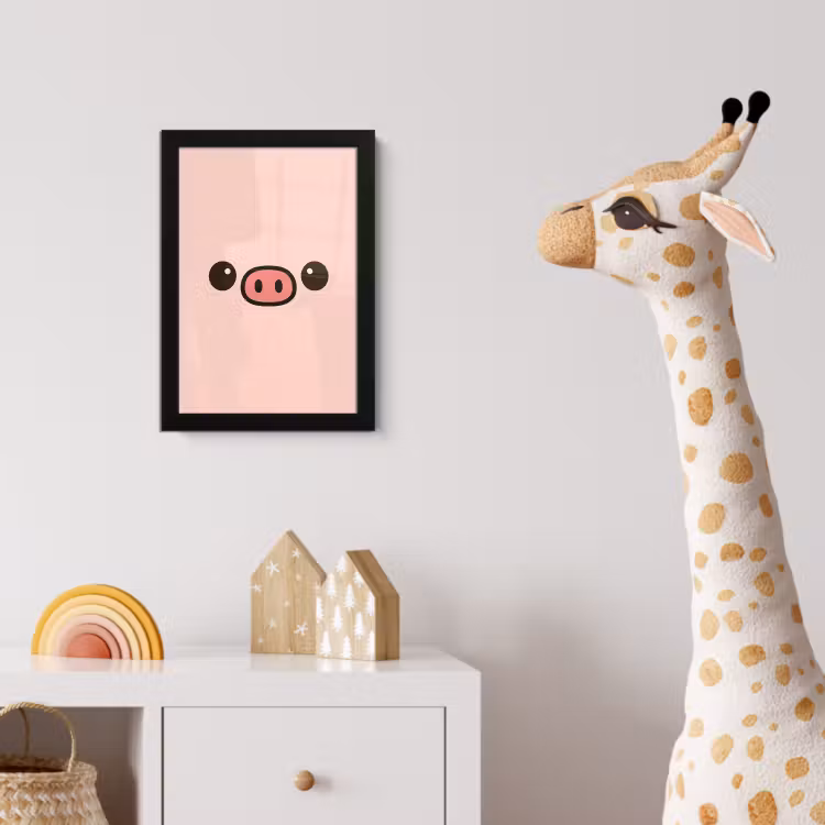 Varken - Roze - Minimalistisch fotolijst zwart zonder passe partout klein -usfeer4_kinderkamer