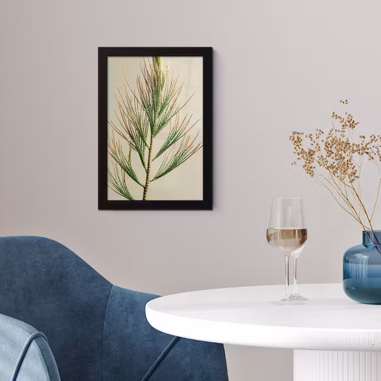 Dennentak - Naaldvormige bladeren - Lichtgroen fotolijst zwart zonder passe partout klein -sfeer4