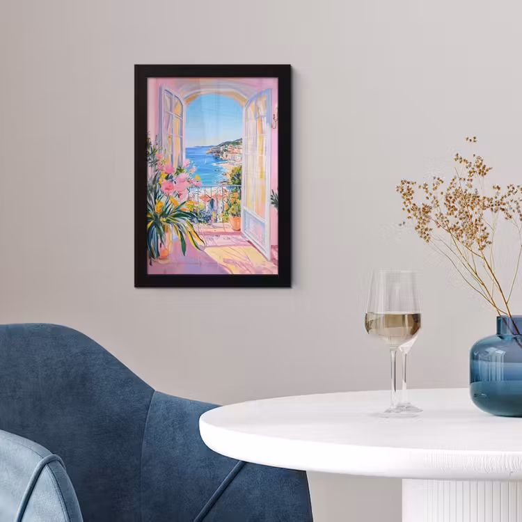 Roze - Buiten - Verf fotolijst zwart zonder passe partout klein -sfeer4