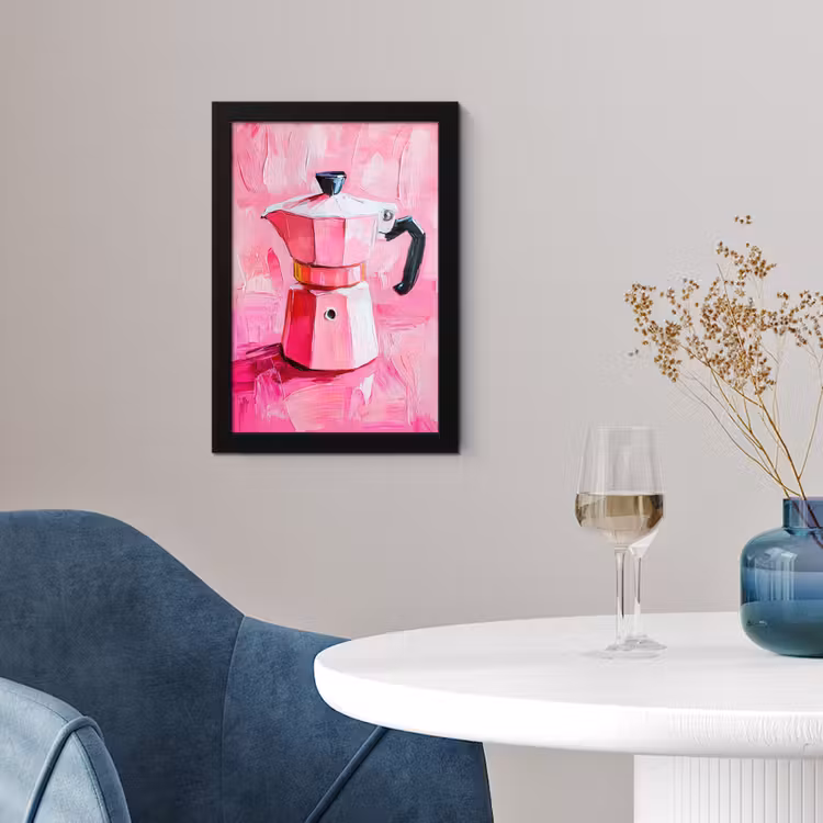 Roze - Verf - Coffee fotolijst zwart zonder passe partout klein -sfeer4
