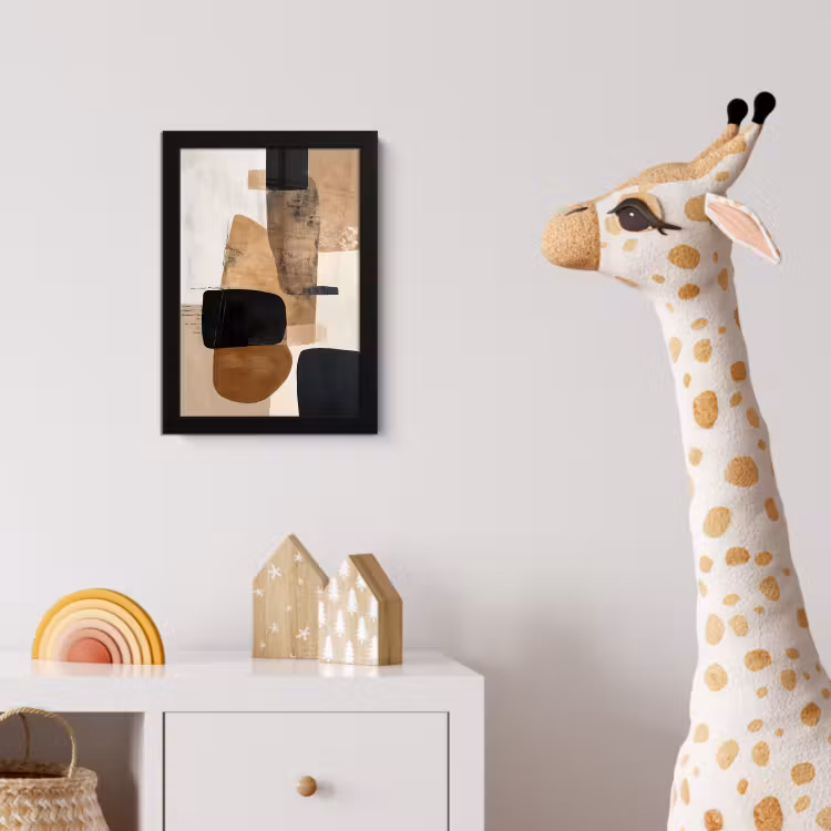 Vlakken - Abstract - Zwart - Strepen fotolijst zwart zonder passe partout klein -usfeer4_kinderkamer