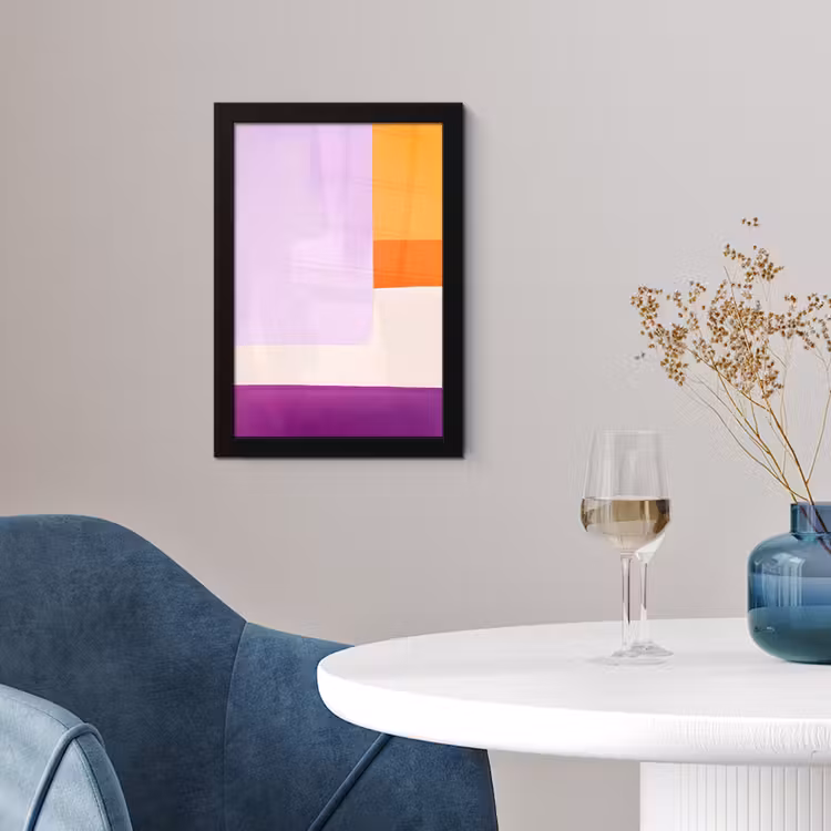 Vlakken - Abstract - Rechthoekig - Oranje fotolijst zwart zonder passe partout klein -sfeer4
