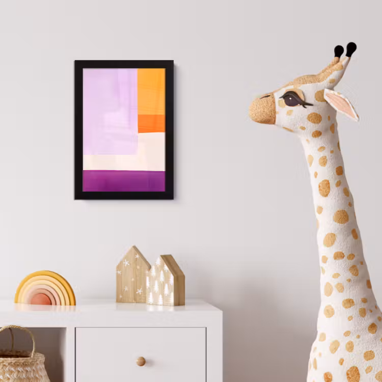 Vlakken - Abstract - Rechthoekig - Oranje fotolijst zwart zonder passe partout klein -usfeer4_kinderkamer