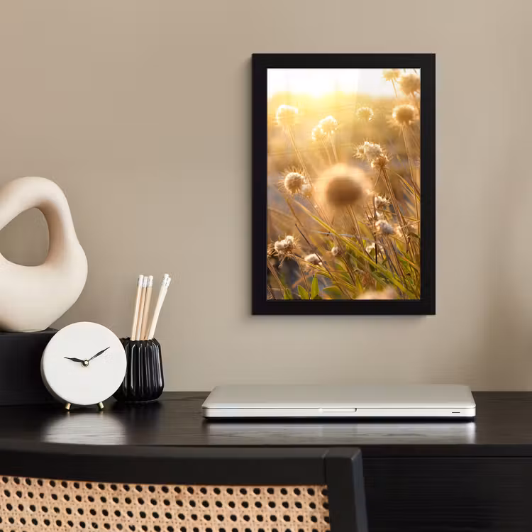 Planten - Natuur - Bloemen - Zon - Horizon fotolijst zwart zonder passe partout klein -sfeer1