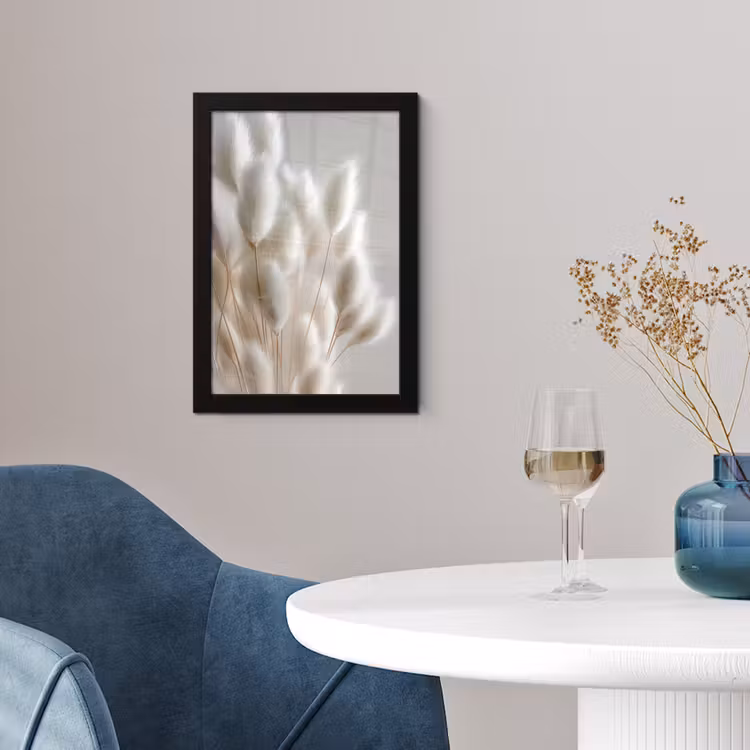 Pluimen - Beige - Minimalistisch fotolijst zwart zonder passe partout klein -sfeer4