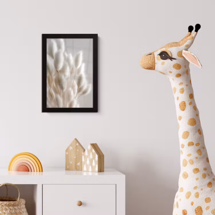 Pluimen - Beige - Minimalistisch fotolijst zwart zonder passe partout klein -usfeer4_kinderkamer