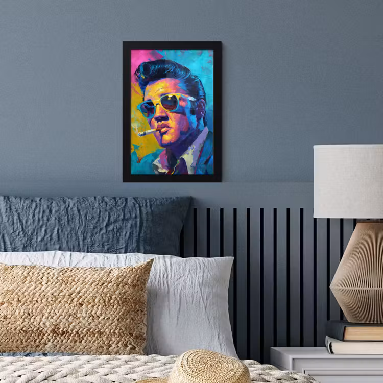 Portret - Sigaret - Kleurrijk - Bril fotolijst zwart zonder passe partout klein -sfeer3