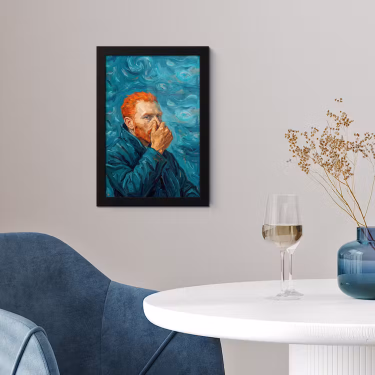 Portret - Klassiek - Blauw fotolijst zwart zonder passe partout klein -sfeer4