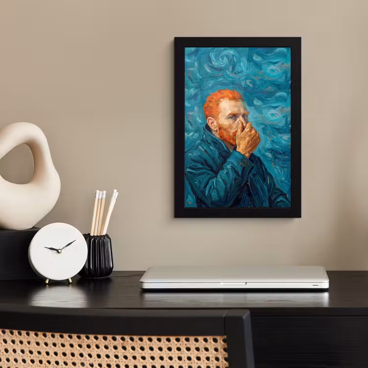 Portret - Klassiek - Blauw fotolijst zwart zonder passe partout klein -sfeer1