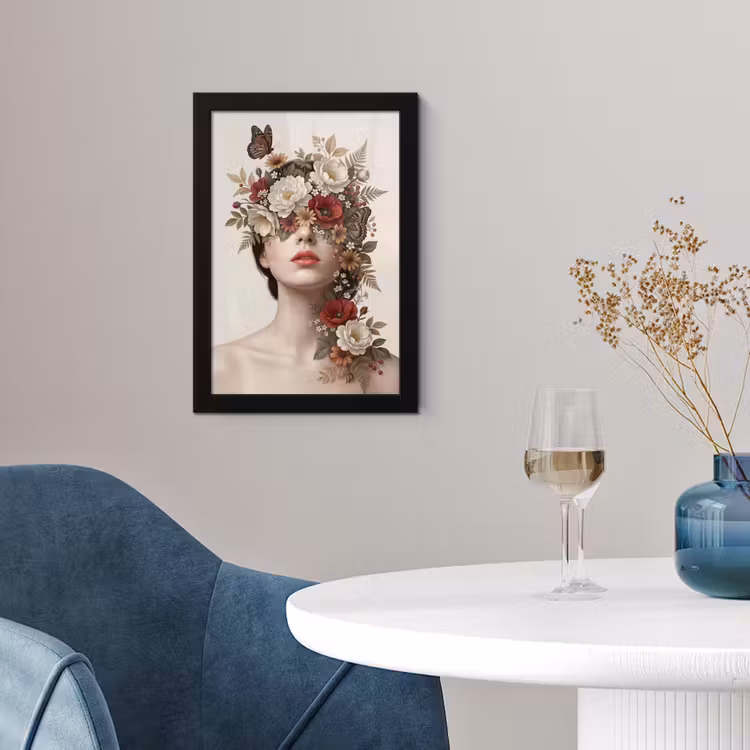 Portret - Bloemen - Cremé fotolijst zwart zonder passe partout klein -sfeer4