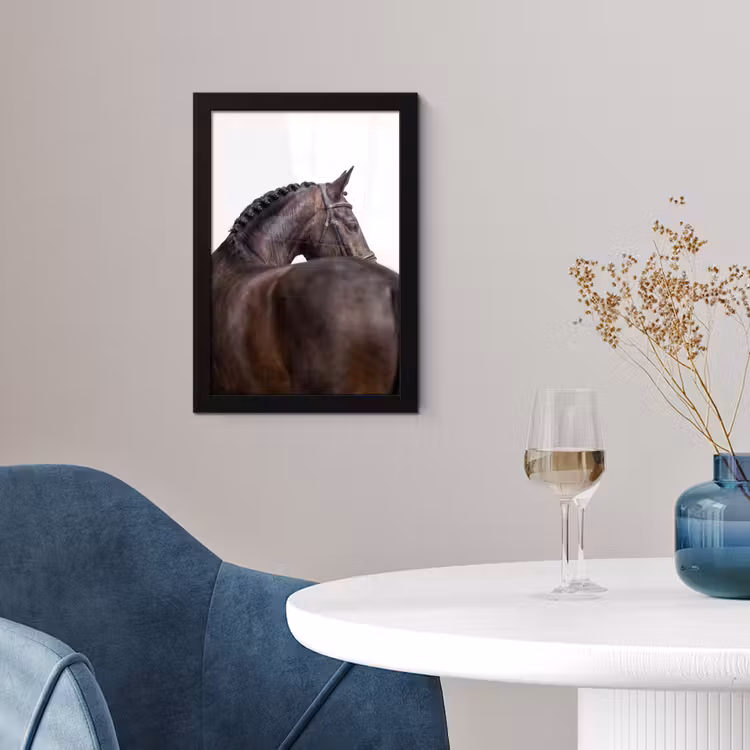 Portret - Paard - Elegant fotolijst zwart zonder passe partout klein -sfeer4