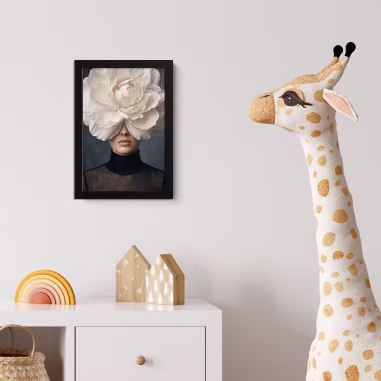 Portret - Mysterieus - Wit fotolijst zwart zonder passe partout klein -usfeer4_kinderkamer