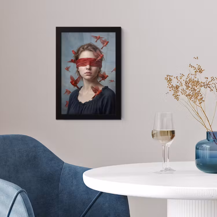 Portret - Krachtig - Rood fotolijst zwart zonder passe partout klein -sfeer4
