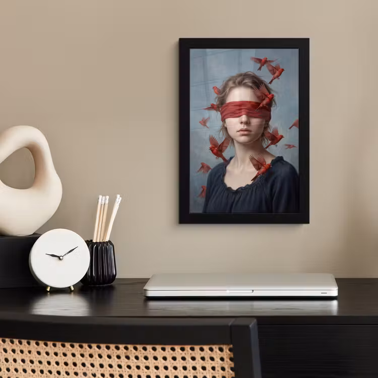 Portret - Krachtig - Rood fotolijst zwart zonder passe partout klein -sfeer1